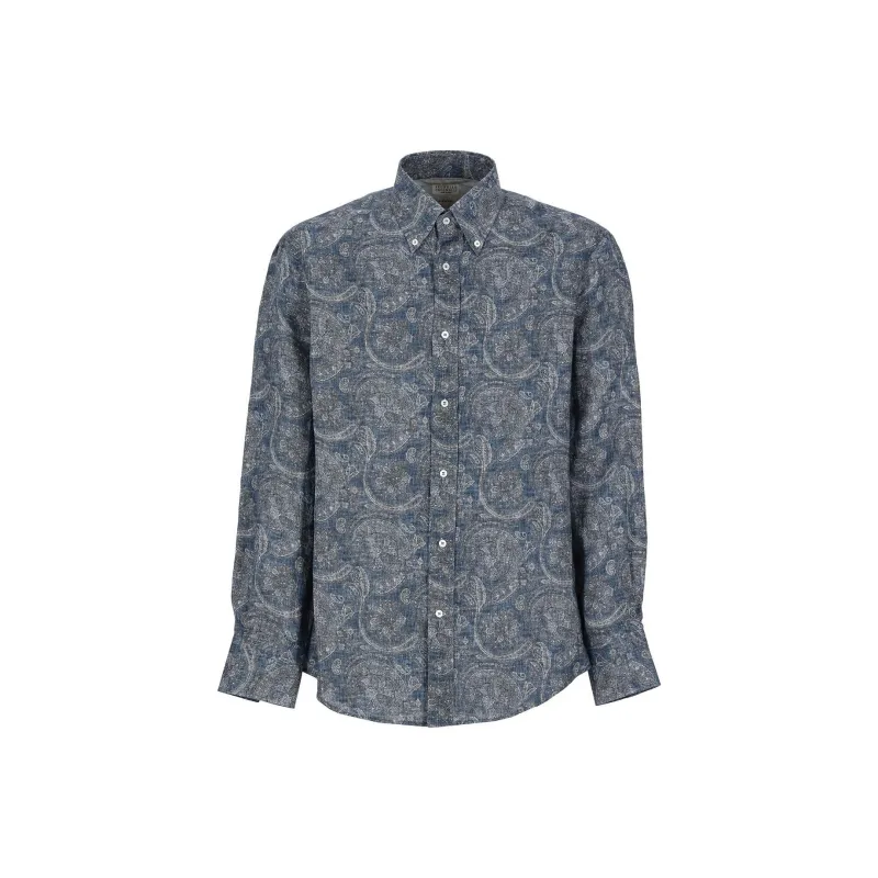 Brunello Cucinelli Paisley Printed Button Up Shirt-0
