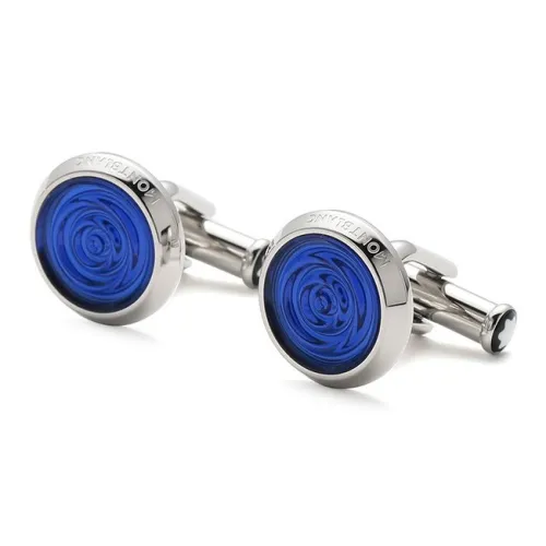 MONTBLANC Steel Cufflinks Men's Silver Blue