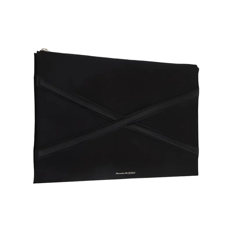 Alexander McQueen Cow Leather Clutch Unisex Black-1