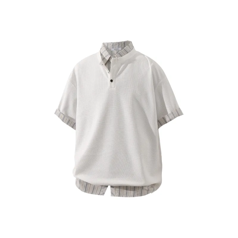OGEK T Shirt Unisex White Comes With White Blue Shirt+Brooch-6
