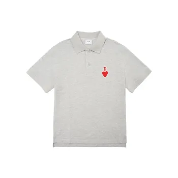 MLB Base Logo Polo Shirts Men Gray