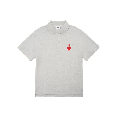 MLB Base Logo Polo Shirts Men Gray