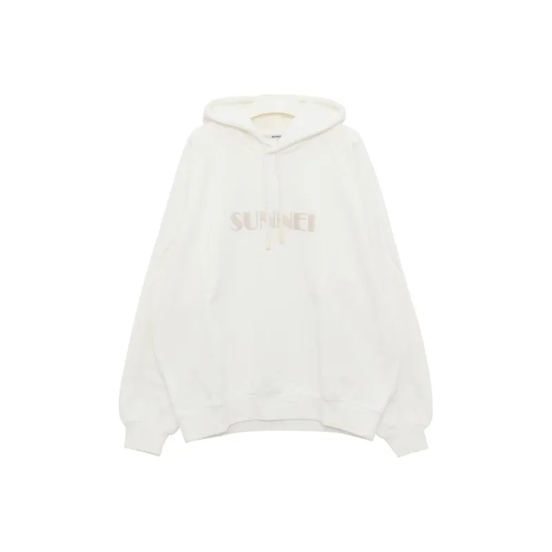 Sunnei Logo Embroidered Drawstring Hoodie-0