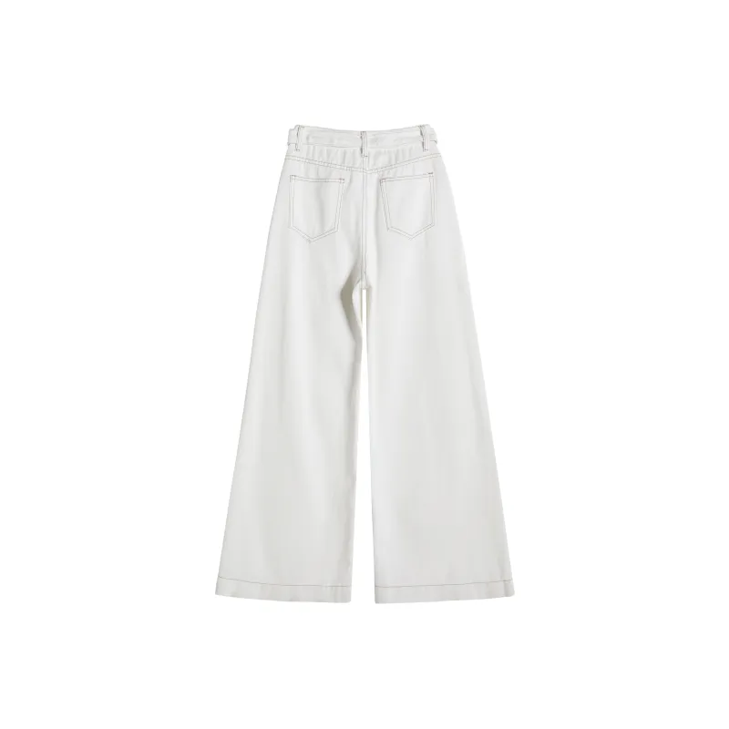 FAWENXIANGZI Jeans Women's White-1