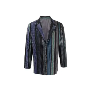 Homme Plissé Issey Miyake Shirts Men Blue