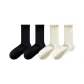 [4 Pack[Ruffle Layered]2 Pack Black+2 Pack Milk White]