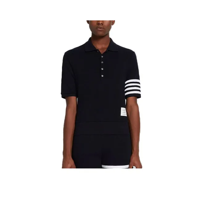 THOM BROWNE Polo Shirts Men Marine Blue-0