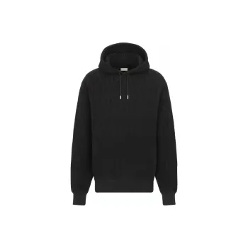 DIOR Oblique Relaxed Fit Hooded Sweatshirt Men's Black
