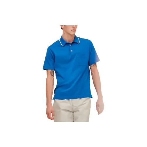 HERMES Polo Shirts Men Blue