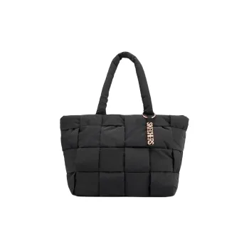 Skechers Polyester Tote Bag, Shopping Bag, Shoulder Bag, Handbag Regular Unisex Black
