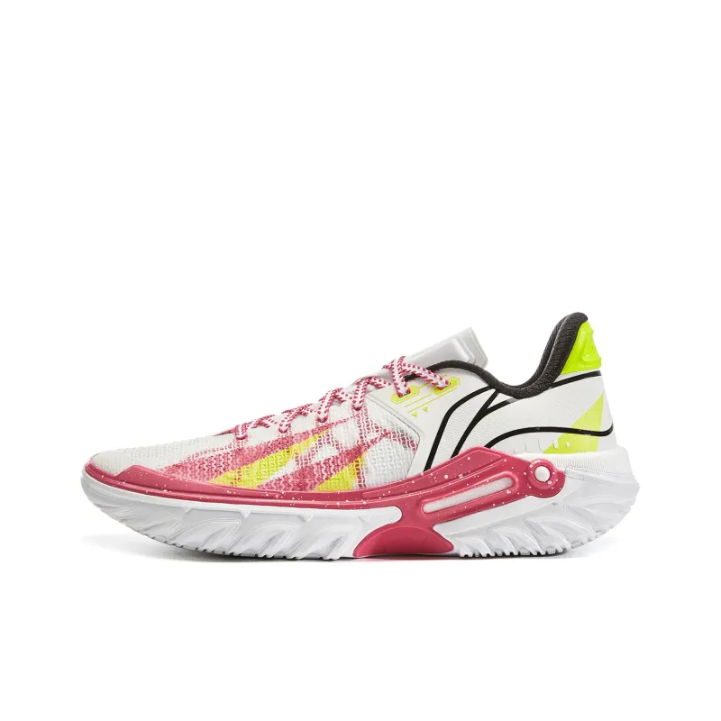 LINING Jie Ao 2 Basketball Shoes Men Low Top White Red-0