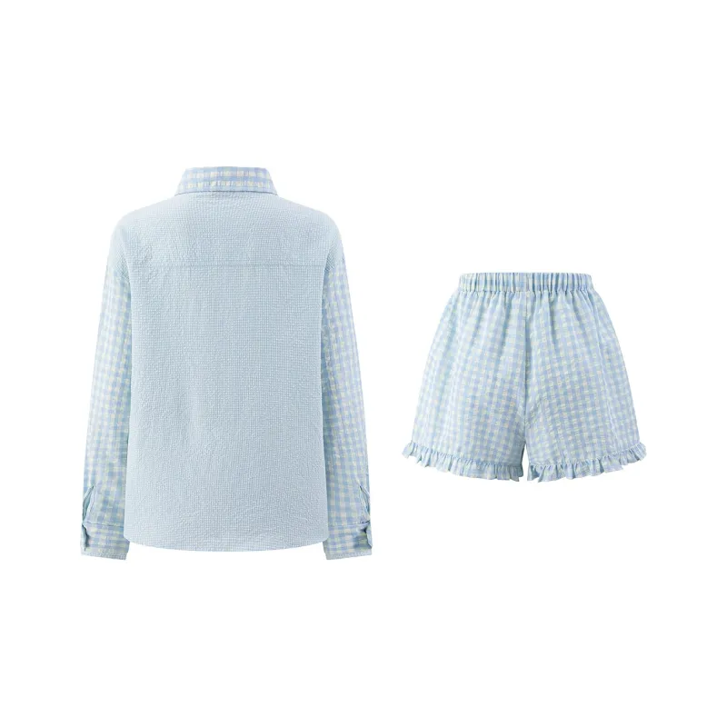 Tokyo Season Casual Suit Women's Two Piece Set Blue-1