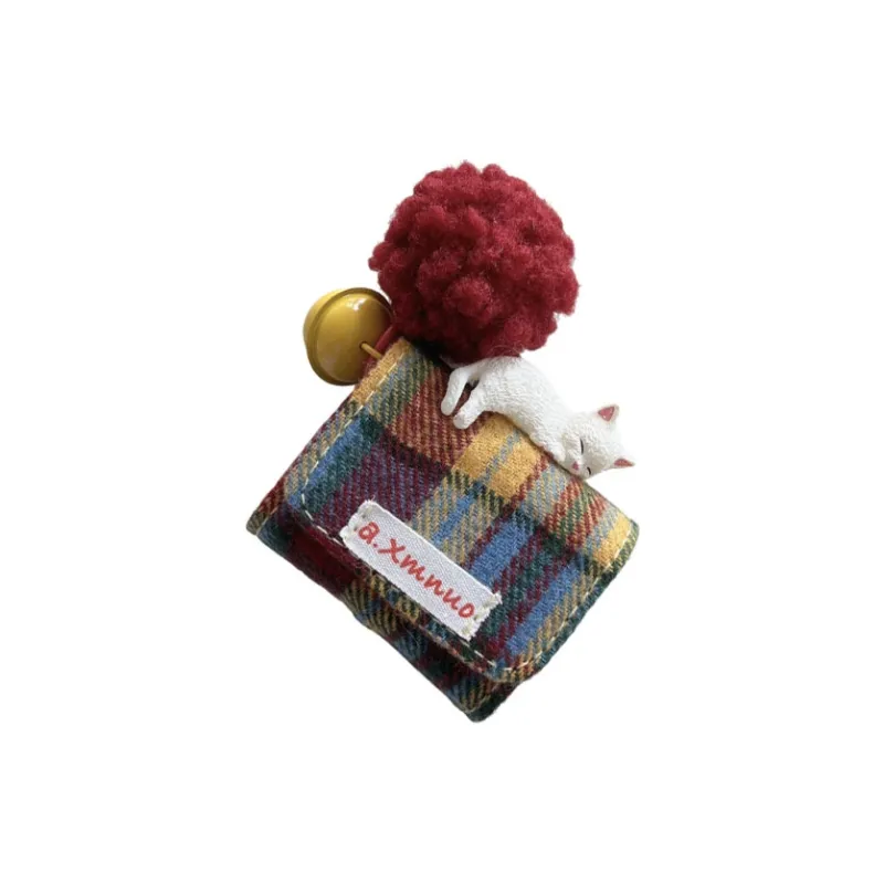 Kona Chun Compatibility AirPods1/2/3/4/PRO/PRO2 Leather Refreshing 3D Effect Kitten With Charm Headphone Cases-1