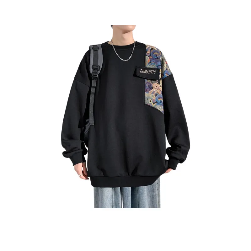 YooMore American Casual Bear-Print Unisex Sweatshirt-0