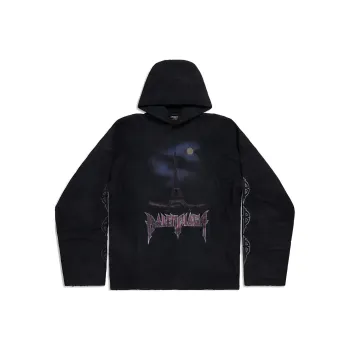 Balenciaga Paris Moon Crinkled Hoodie Large Fit