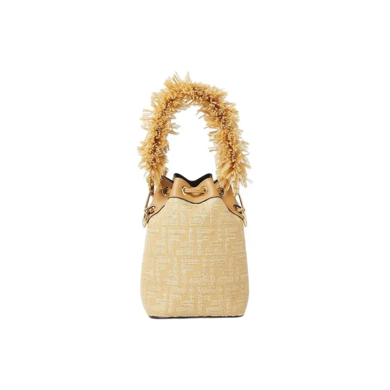 FENDI Mon Tresor Polyester Bucket Bag, Shoulder Bag, Crossbody Bag, Handbag Mini Women's Beige-2