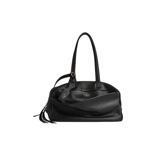 Balenciaga Calfskin Bowling Bag, Handbag, Shoulder Bag Medium Size Women's Black