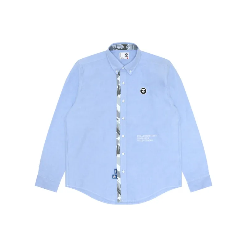 Aape By *A Bathing APE® Logo patch Cotton Shirt-4