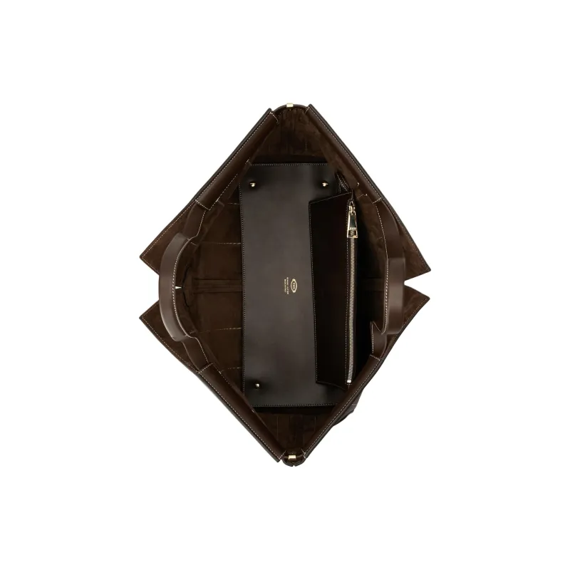 TOD'S DI Calfskin Tote Bag, Shopping Bag, Handbag Medium Size Women's Brown-4