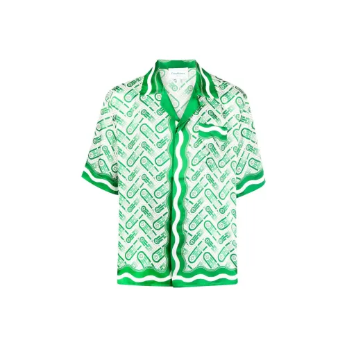 CASABLANCA Cuban Collar Short Sleeve Shirt