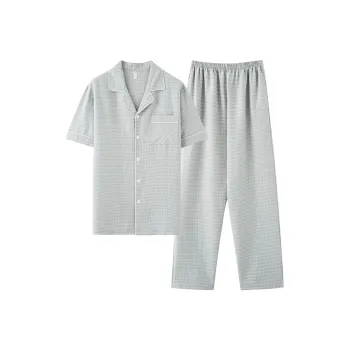 XIAFENYAN Pajama Set Men's Lake Green