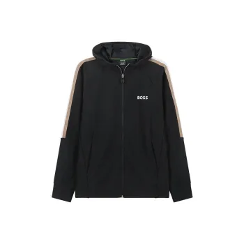 HUGO BOSS Logo Printed Zipped Hoodie