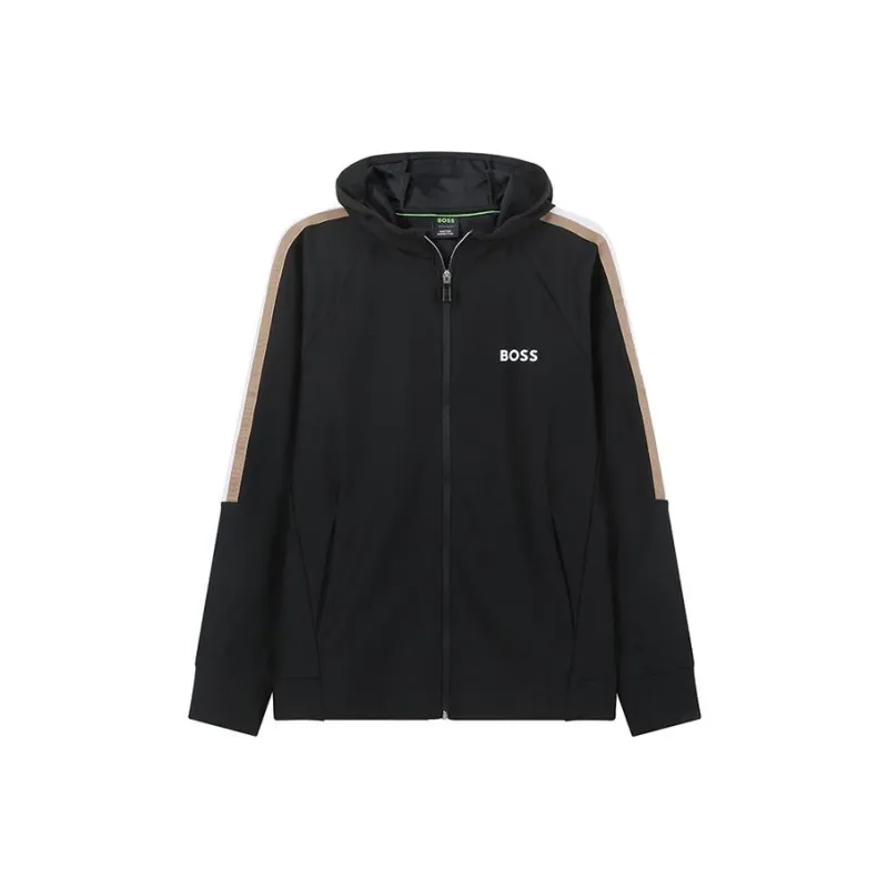 HUGO BOSS Logo Printed Zipped Hoodie-0