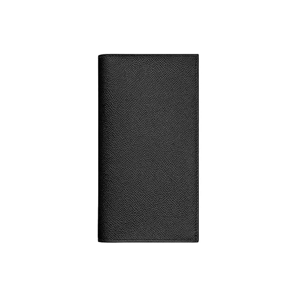 HERMES Citizen Twill Epsom Calfskin Wallet Women's Black-0