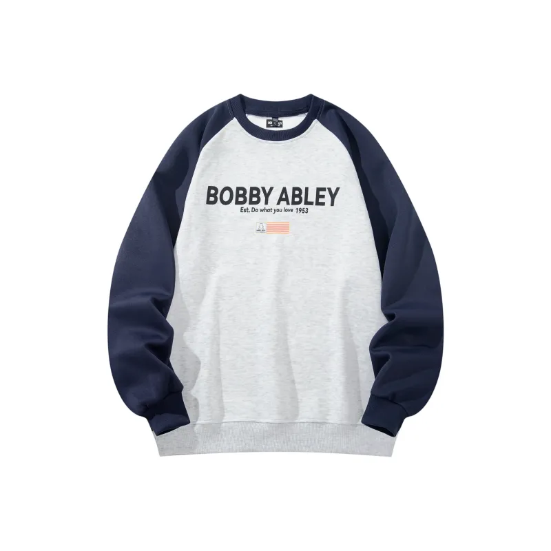 BOBBY ABLEY Patchwork Color Blocking Loose Fit Casual Heavyweight Crew Neck Pullover Sweatshirt Unisex-2