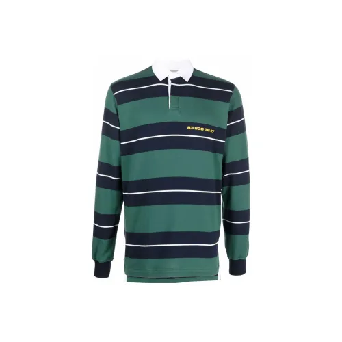 VTMNTS Barcode print Striped Polo Shirt
