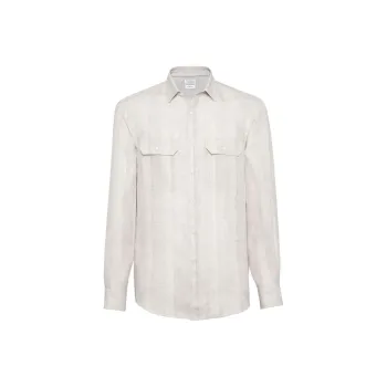 Brunello Cucinelli Striped Button Up Shirt