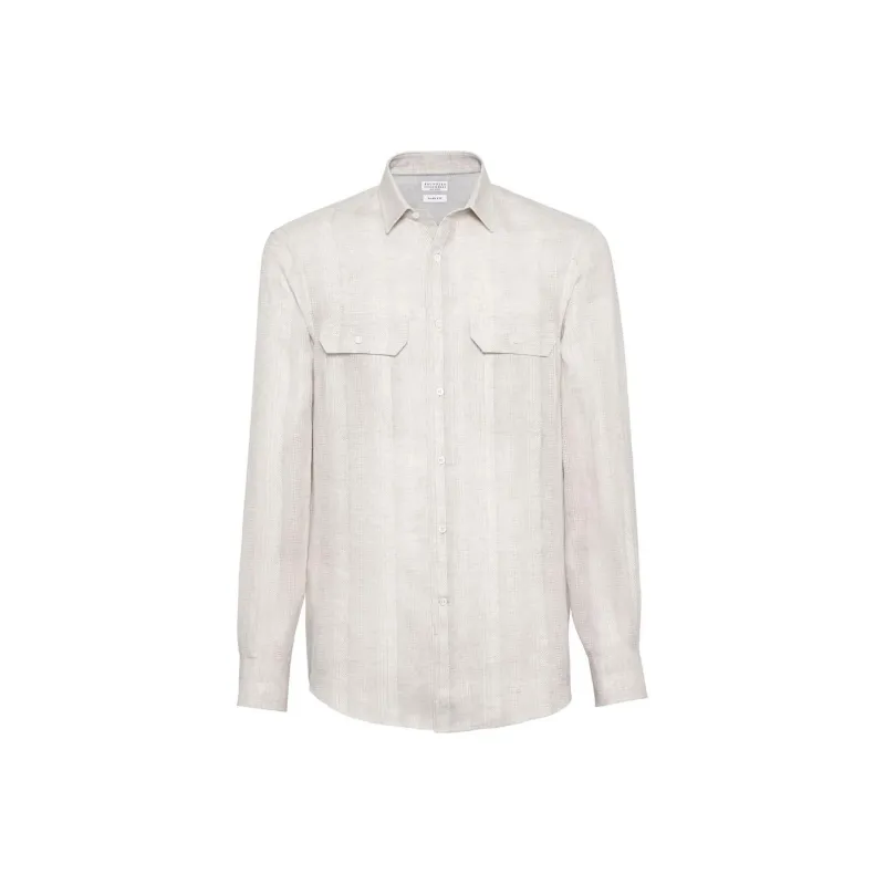 Brunello Cucinelli Striped Button Up Shirt-0