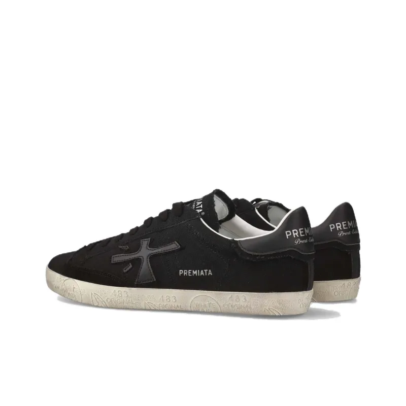 PREMIATA Steven Slip Resistant Low Top Skateboard Shoes Women's Black-1
