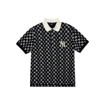 MLB Base Logo Polo Shirts Men Black