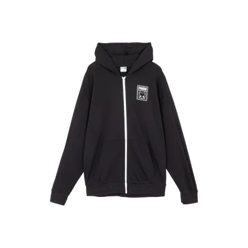 PUMA NEKO GRAPHIC T7 FZ HOODIE Sweatshirt Unisex Black