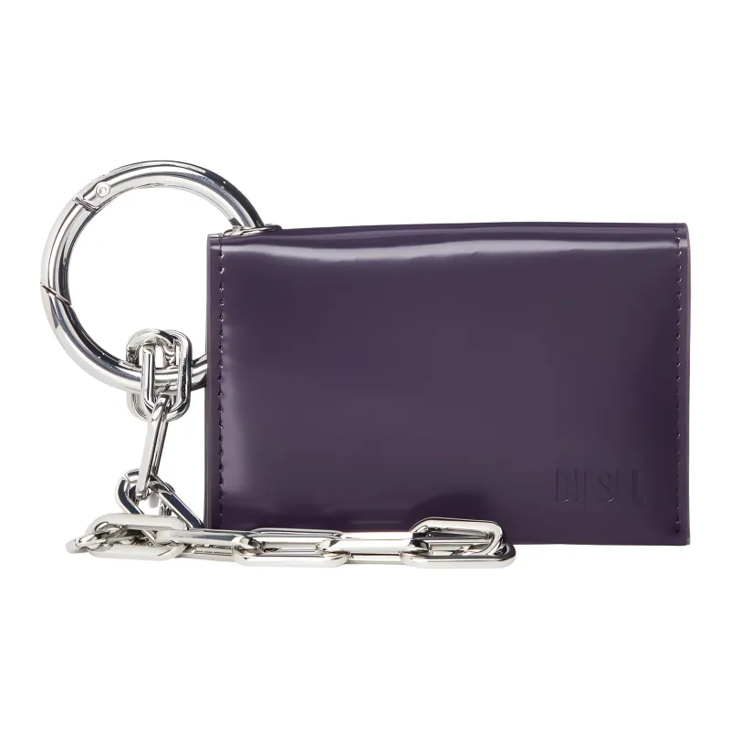 DIESEL Cow Leather Card Holder Women's Purple-0