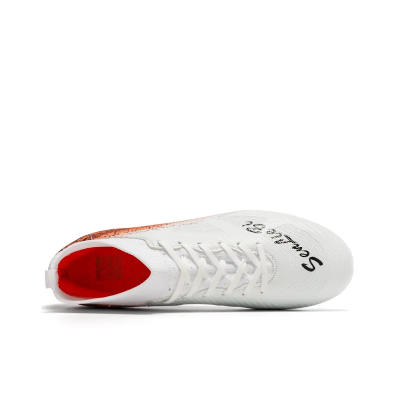 QIUTEXIONG SG Metal Long Studs Soft Ground Slip Resistant Coverage Soccer Shoes Unisex-9