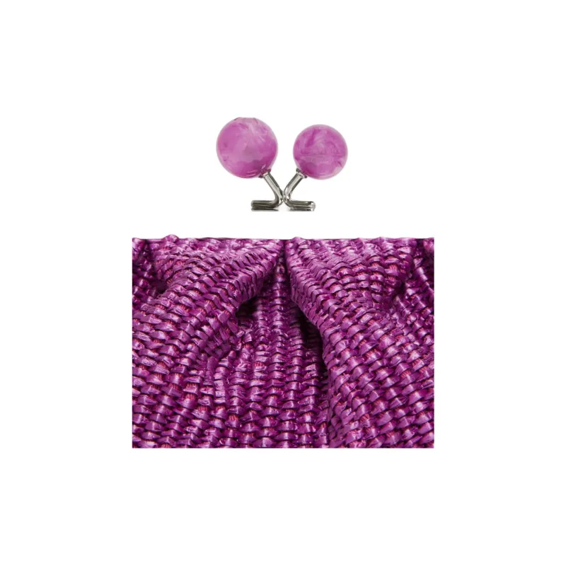 WEEKEND MaxMara Pasticcino Cotton Clutch Small Size Women's Purple-4