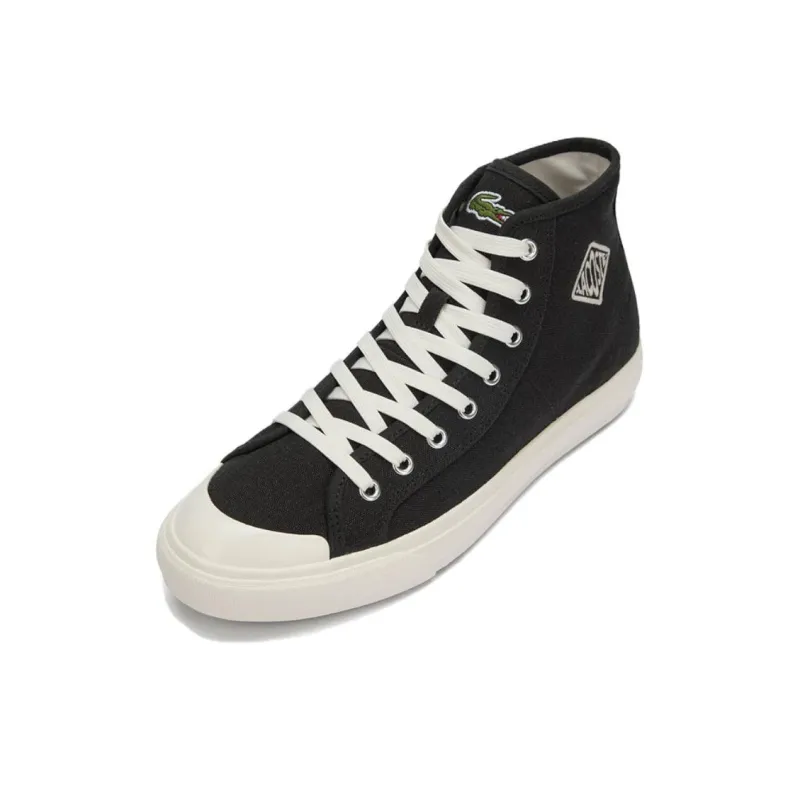 LACOSTE Backcourt High Top Skateboard Shoes Men's White Black-1