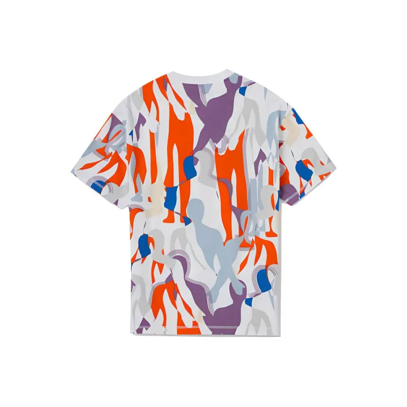 LiNing Sports Basketball Collection T Shirts Men White With Purple All Over Print-1