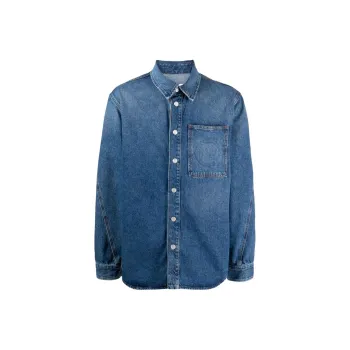 TRUSSARDI Logo embossed Denim Shirt