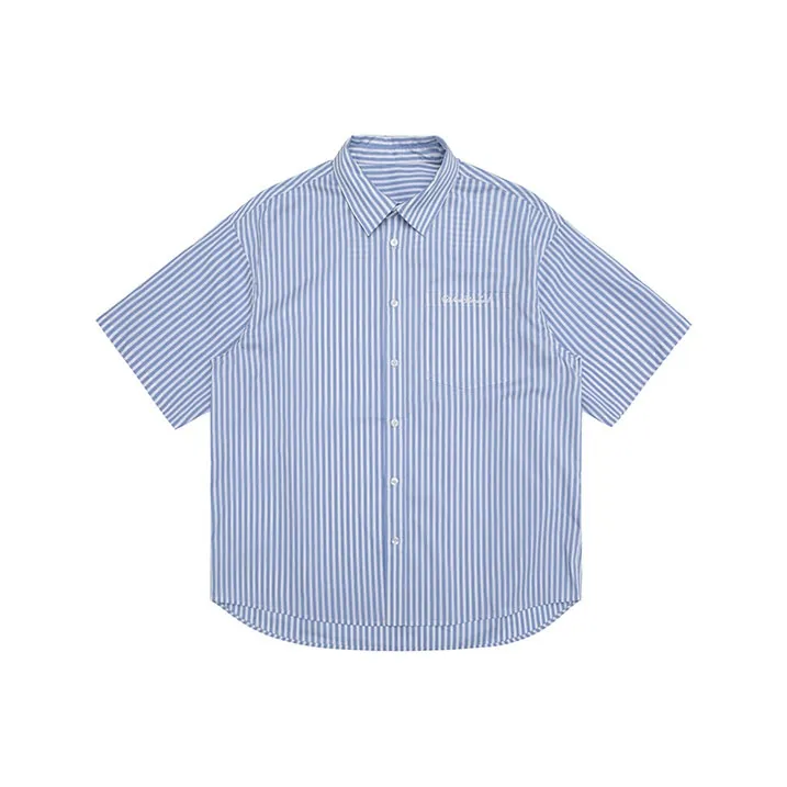URBAN STANDARD Shirts Men Blue White Stripes-0