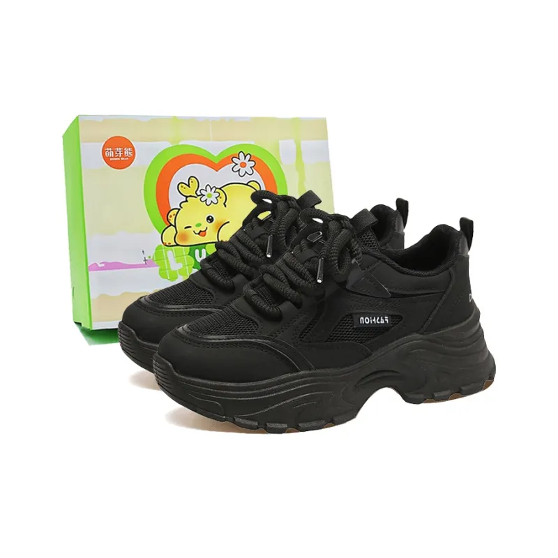 Budding Bear Anti-Slip Wear-Resistant Breathable Lightweight Height Increasing Low-Top Chunky Sneakers Women's Box-12