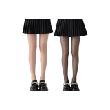 2 Pack (Solid Color Silk Stockings+Polka Dot Black Stockings)