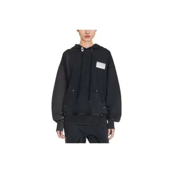 DION LEE SS24 RIVET HOODIE Sweatshirt Unisex WASHED BLACK/Washed Black