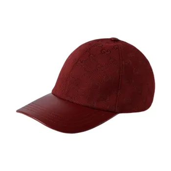 GUCCI Lambskin, Cotton Viscose, Polyester, Leather Baseball Caps Women's Red