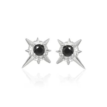 JOLLY NOTE Sterling Silver Stud Earrings Unisex Good Luck