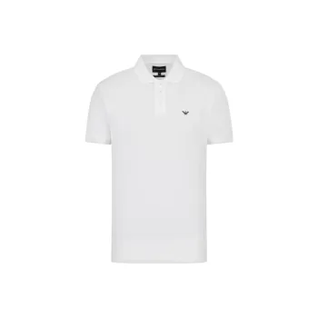 EMPORIO ARMANI Mercerised Piqué Polo Shirt With Micro Eagle