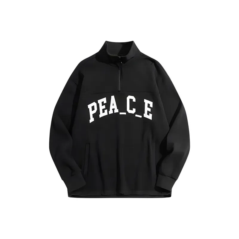 PEACEBIRD MEN Eye C Collaboration Series Sweatshirt Men's Black-0