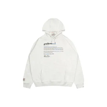 GRAF Sweatshirts Men Gray White Term Dictionary Explanation Hoodie